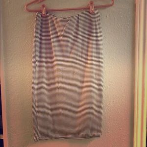Gray Pinstripe Stretch Pencil Skirt